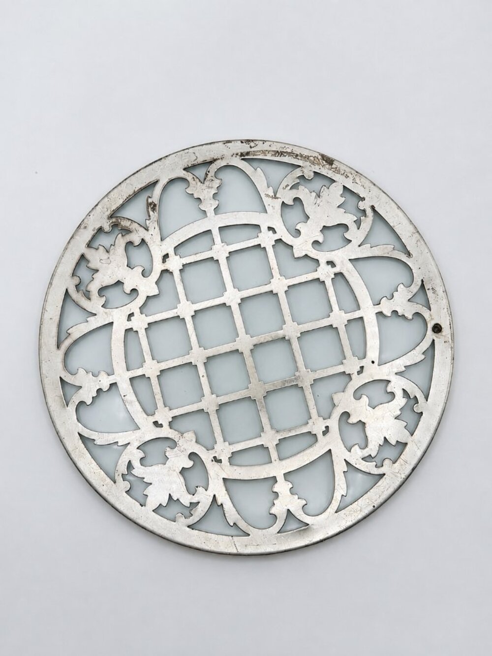 Vintage Sterling Silver Ornate Floral Lattice Trivet